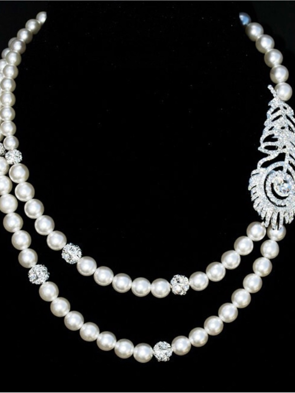 Pre-owned Elegant Peacock Bridal Pearl Necklace